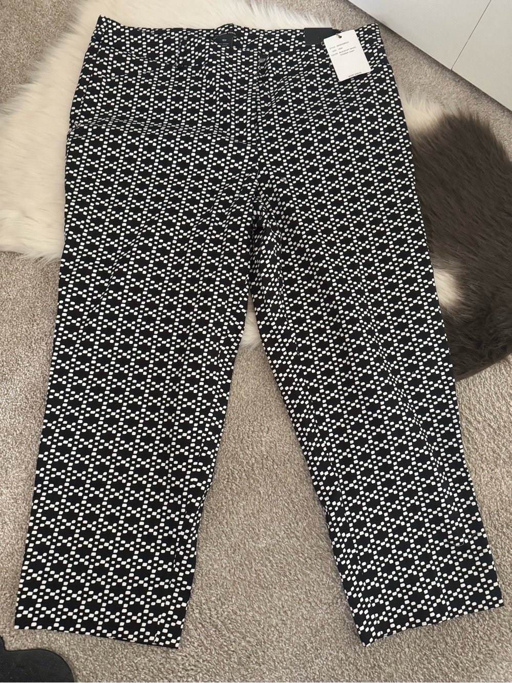Zac & Rachel Black and White Patterned Cropped Pants